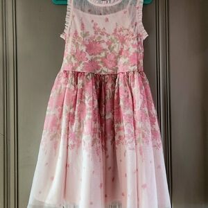 Zhenzi Pink Floral Mesh Party Dress for Girls